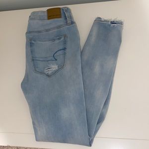american eagle super hi rise ripped jeggings